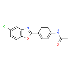 ChemSpider 2D Image | N-[4-(5-Chloro-1,3-benzoxazol-2-yl)phenyl]acetamide | C15H11ClN2O2
