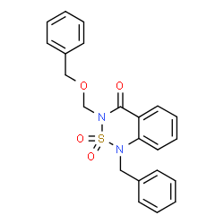ChemSpider 2D Image | 1-benzyl-3-(benzyloxymethyl)-2,1,3-benzothiadiazin-4-one 2,2-dioxide | C22H20N2O4S