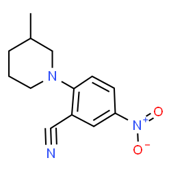 ChemSpider 2D Image | 2-(3-Methyl-1-piperidinyl)-5-nitrobenzonitrile | C13H15N3O2