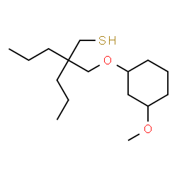 ChemSpider 2D Image | 2-{[(3-Methoxycyclohexyl)oxy]methyl}-2-propyl-1-pentanethiol | C16H32O2S