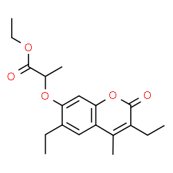 ChemSpider 2D Image | Ethyl 2-[(3,6-diethyl-4-methyl-2-oxo-2H-chromen-7-yl)oxy]propanoate | C19H24O5