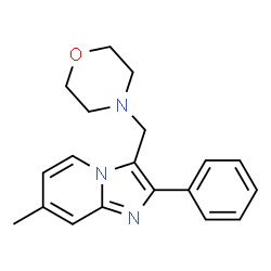 ChemSpider 2D Image | 7-Methyl-3-(4-morpholinylmethyl)-2-phenylimidazo[1,2-a]pyridine | C19H21N3O