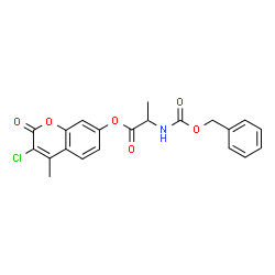 ChemSpider 2D Image | 3-Chloro-4-methyl-2-oxo-2H-chromen-7-yl N-[(benzyloxy)carbonyl]alaninate | C21H18ClNO6
