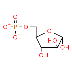ChemSpider 2D Image | 5-O-Phosphonatopentofuranose | C5H9O8P