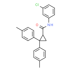 ChemSpider 2D Image | N-(3-Chlorophenyl)-2,2-bis(4-methylphenyl)cyclopropanecarboxamide | C24H22ClNO