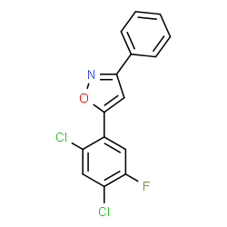 ChemSpider 2D Image | 5-(2,4-Dichloro-5-fluorophenyl)-3-phenyl-1,2-oxazole | C15H8Cl2FNO