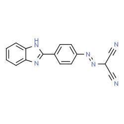 ChemSpider 2D Image | {(E)-[4-(1H-Benzimidazol-2-yl)phenyl]diazenyl}malononitrile | C16H10N6