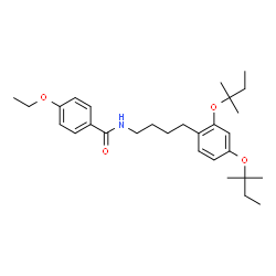 ChemSpider 2D Image | N-(4-{2,4-Bis[(2-methyl-2-butanyl)oxy]phenyl}butyl)-4-ethoxybenzamide | C29H43NO4