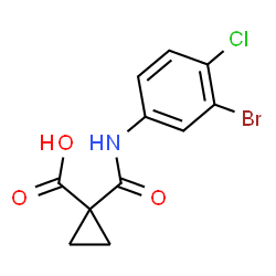 ChemSpider 2D Image | 1-[(3-Bromo-4-chlorophenyl)carbamoyl]cyclopropanecarboxylic acid | C11H9BrClNO3