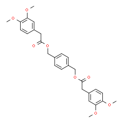 ChemSpider 2D Image | 1,4-Phenylenebis(methylene) bis[(3,4-dimethoxyphenyl)acetate] | C28H30O8