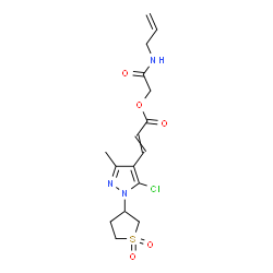 ChemSpider 2D Image | 2-(Allylamino)-2-oxoethyl 3-[5-chloro-1-(1,1-dioxidotetrahydro-3-thiophenyl)-3-methyl-1H-pyrazol-4-yl]acrylate | C16H20ClN3O5S