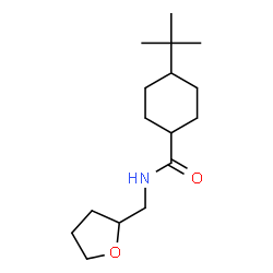 ChemSpider 2D Image | 4-(2-Methyl-2-propanyl)-N-(tetrahydro-2-furanylmethyl)cyclohexanecarboxamide | C16H29NO2