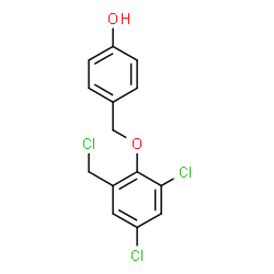ChemSpider 2D Image | 4-{[2,4-Dichloro-6-(chloromethyl)phenoxy]methyl}phenol | C14H11Cl3O2
