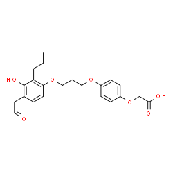 ChemSpider 2D Image | (4-{3-[3-Hydroxy-4-(2-oxoethyl)-2-propylphenoxy]propoxy}phenoxy)acetic acid | C22H26O7