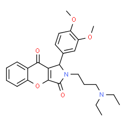 ChemSpider 2D Image | 2-[3-(Diethylamino)propyl]-1-(3,4-dimethoxyphenyl)-1,2-dihydrochromeno[2,3-c]pyrrole-3,9-dione | C26H30N2O5