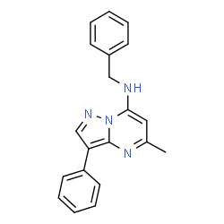 ChemSpider 2D Image | N-Benzyl-5-methyl-3-phenylpyrazolo[1,5-a]pyrimidin-7-amine | C20H18N4