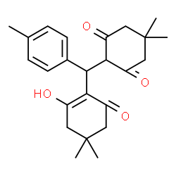 ChemSpider 2D Image | 2-[(2-Hydroxy-4,4-dimethyl-6-oxo-1-cyclohexen-1-yl)(4-methylphenyl)methyl]-5,5-dimethyl-1,3-cyclohexanedione | C24H30O4
