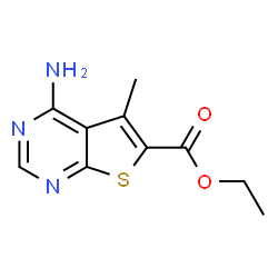 ChemSpider 2D Image | Ethyl 4-amino-5-methylthieno[2,3-d]pyrimidine-6-carboxylate | C10H11N3O2S