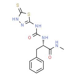 ChemSpider 2D Image | 2-[3-(5-MERCAPTO-[1,3,4]THIADIAZOL-2-YL)-UREIDO]-N-METHYL-3-PHENYL-PROPIONAMIDE | C13H15N5O2S2
