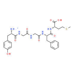 ChemSpider 2D Image | N-[(2S)-2-Ammonio-3-(4-hydroxyphenyl)propanoyl]glycylglycyl-L-phenylalanyl-L-methionine | C27H36N5O7S