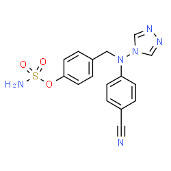 ChemSpider 2D Image | 4-[(4-O-SULFAMOYLBENZYL)(4-CYANOPHENYL)AMINO]-4H-[1,2,4]-TRIAZOLE | C16H14N6O3S