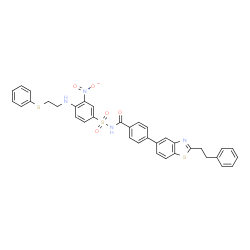 ChemSpider 2D Image | 3-NITRO-N-{4-[2-(2-PHENYLETHYL)-1,3-BENZOTHIAZOL-5-YL]BENZOYL}-4-{[2-(PHENYLSULFANYL)ETHYL]AMINO}BENZENESULFONAMIDE | C36H30N4O5S3
