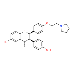 ChemSpider 2D Image | (2R,3R,4S)-3-(4-HYDROXYPHENYL)-4-METHYL-2-[4-(2-PYRROLIDIN-1-YLETHOXY)PHENYL]CHROMAN-6-OL | C28H31NO4