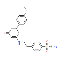 ChemSpider 2D Image | 4-[2-({5-[4-(Dimethylamino)phenyl]-3-oxo-1-cyclohexen-1-yl}amino)ethyl]benzenesulfonamide | C22H27N3O3S