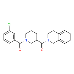 ChemSpider 2D Image | [1-(3-Chlorobenzoyl)-3-piperidinyl](3,4-dihydro-2(1H)-isoquinolinyl)methanone | C22H23ClN2O2