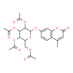 ChemSpider 2D Image | 4-Methyl-2-oxo-2H-chromen-7-yl 2,3,4,6-tetra-O-acetylhexopyranoside | C24H26O12
