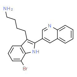 ChemSpider 2D Image | 4-[7-Bromo-2-(3-quinolinyl)-1H-indol-3-yl]-1-butanamine | C21H20BrN3