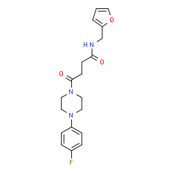 ChemSpider 2D Image | 4-[4-(4-Fluorophenyl)-1-piperazinyl]-N-(2-furylmethyl)-4-oxobutanamide | C19H22FN3O3