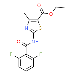 ChemSpider 2D Image | Ethyl 2-[(2,6-difluorobenzoyl)amino]-4-methyl-1,3-thiazole-5-carboxylate | C14H12F2N2O3S