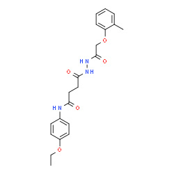 ChemSpider 2D Image | N-(4-Ethoxyphenyl)-4-{2-[(2-methylphenoxy)acetyl]hydrazino}-4-oxobutanamide | C21H25N3O5