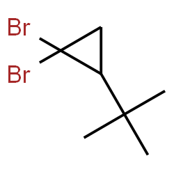 ChemSpider 2D Image | 1,1-Dibromo-2-(2-methyl-2-propanyl)cyclopropane | C7H12Br2