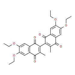 ChemSpider 2D Image | 6,6',7,7'-Tetraethoxy-3,3'-dimethyl-2,2'-binaphthalene-1,1',4,4'-tetrone | C30H30O8