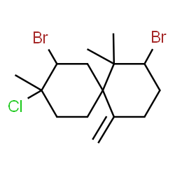 ChemSpider 2D Image | 2,8-Dibromo-9-chloro-1,1,9-trimethyl-5-methylenespiro[5.5]undecane | C15H23Br2Cl