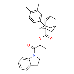 ChemSpider 2D Image | 1-(2,3-Dihydro-1H-indol-1-yl)-1-oxo-2-propanyl 3-(3,4-dimethylphenyl)-1-adamantanecarboxylate | C30H35NO3