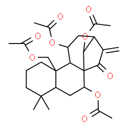 ChemSpider 2D Image | 15-Oxokaur-16-ene-7,11,14,20-tetrayl tetraacetate | C28H38O9