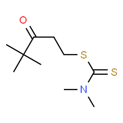 ChemSpider 2D Image | 4,4-Dimethyl-3-oxopentyl dimethylcarbamodithioate | C10H19NOS2