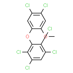 ChemSpider 2D Image | 1,2,4,5-Tetrachloro-3-(4,5-dichloro-2-methoxyphenoxy)benzene | C13H6Cl6O2