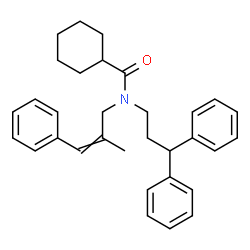 ChemSpider 2D Image | N-(3,3-Diphenylpropyl)-N-(2-methyl-3-phenyl-2-propen-1-yl)cyclohexanecarboxamide | C32H37NO