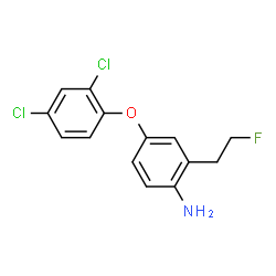 ChemSpider 2D Image | 4-(2,4-Dichlorophenoxy)-2-(2-fluoroethyl)aniline | C14H12Cl2FNO