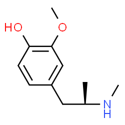 ChemSpider 2D Image | 2-Methoxy-4-[(2R)-2-(methylamino)propyl]phenol | C11H17NO2