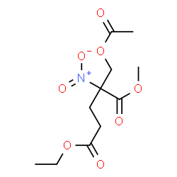 ChemSpider 2D Image | 5-Ethyl 1-methyl 2-(acetoxymethyl)-2-nitropentanedioate | C11H17NO8