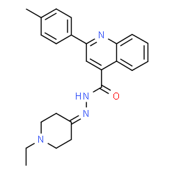 ChemSpider 2D Image | N'-(1-Ethyl-4-piperidinylidene)-2-(4-methylphenyl)-4-quinolinecarbohydrazide | C24H26N4O