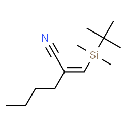 ChemSpider 2D Image | (2Z)-2-{[Dimethyl(2-methyl-2-propanyl)silyl]methylene}hexanenitrile | C13H25NSi