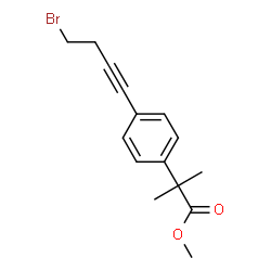ChemSpider 2D Image | Methyl 2-[4-(4-bromo-1-butyn-1-yl)phenyl]-2-methylpropanoate | C15H17BrO2