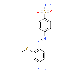 ChemSpider 2D Image | 4-{(E)-[4-Amino-2-(methylsulfanyl)phenyl]diazenyl}benzenesulfonamide | C13H14N4O2S2