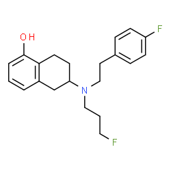 ChemSpider 2D Image | 6-{[2-(4-Fluorophenyl)ethyl](3-fluoropropyl)amino}-5,6,7,8-tetrahydro-1-naphthalenol | C21H25F2NO